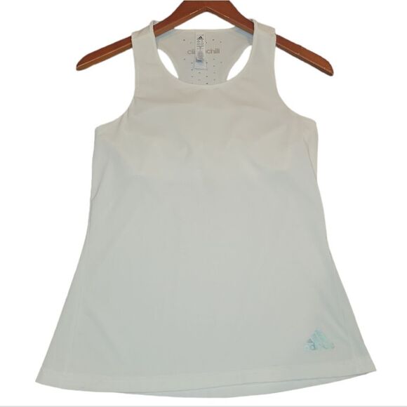 Adidas White Climachill Racerback Tank with Built in Bra S 8-10 - Picture 4 of 12